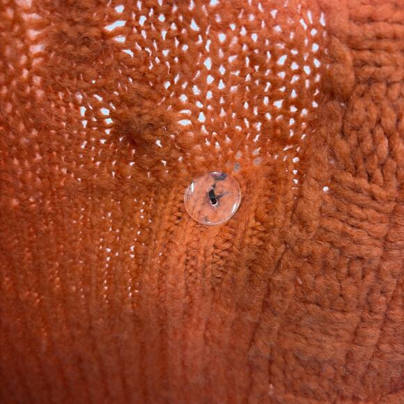 Free People Womens Wool Blend Ribbon Detail Hooded Cardigan Medium Orange Chrty - Picture 5 of 12